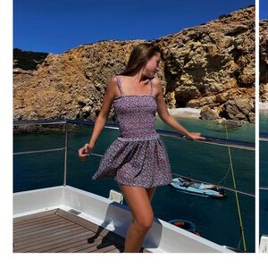 BNWT Strawberry Milk Mob Saint Tropez Scrunch Dress Coverup